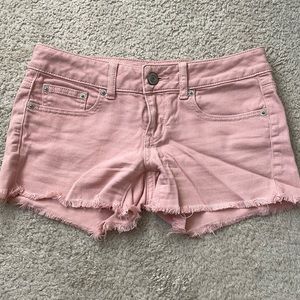 American Eagle Pink Jean Shorts Low Rise 5 Pocket